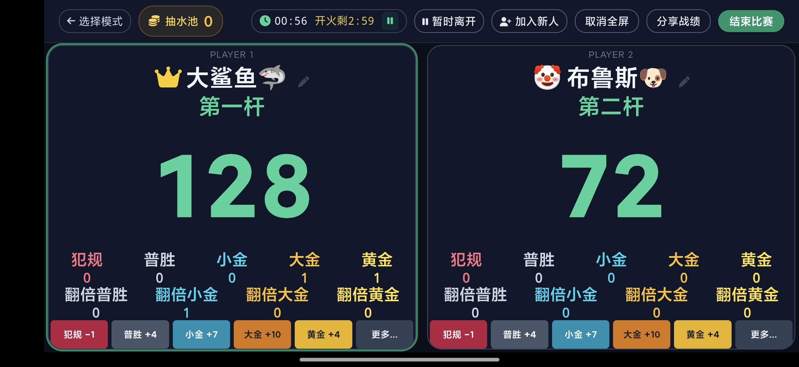 2人追分比分大屏